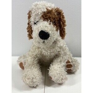 White Brown Terrier Dog Stuffed Animal